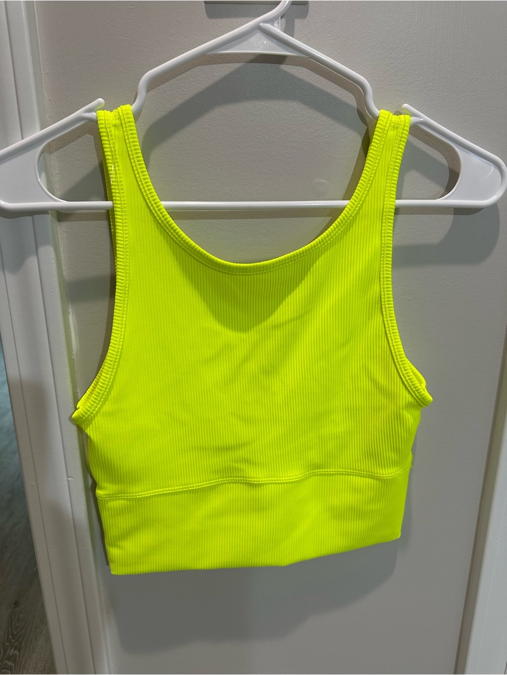 lululemon athletica Neon Yellow Ribbed Tank Crop